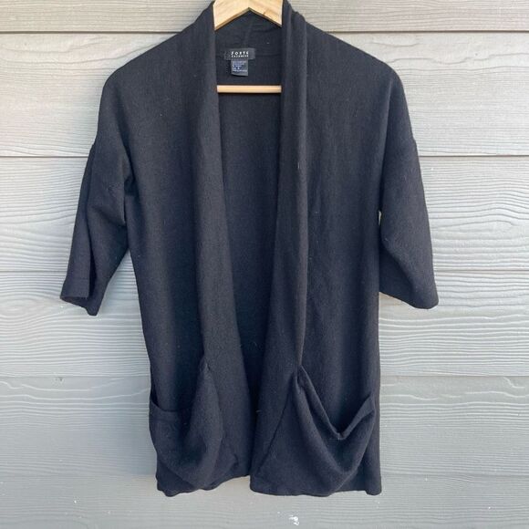 Forte cashmere black 100% cashmere cardigan - Picture 1 of 4